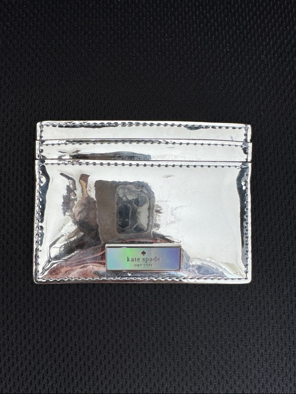 Kate Spade Silver Metallic Card Holder - Picture 2 of 6